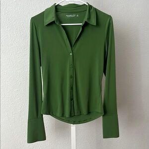 Abercrombie Green Button-Up Women's Top
